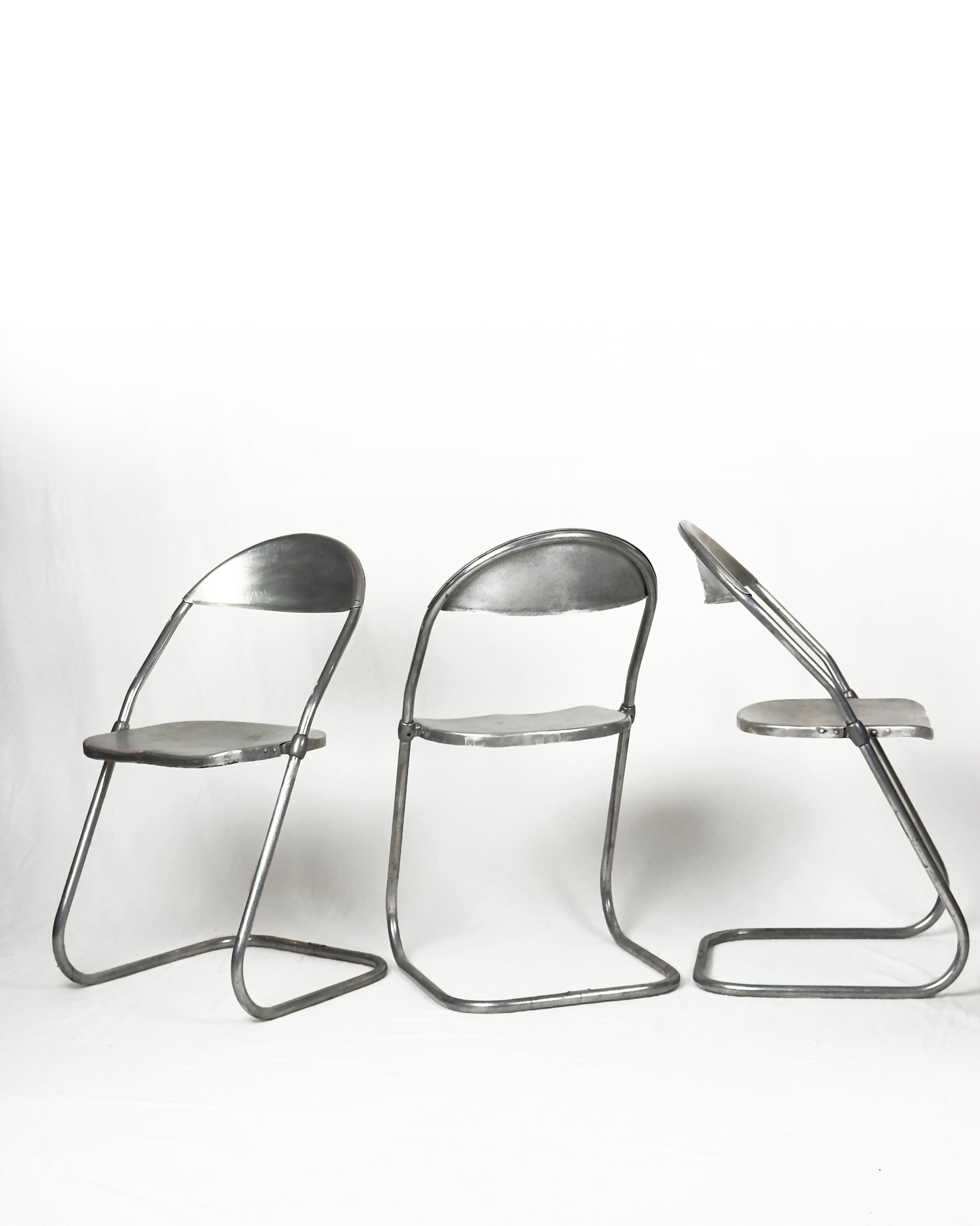 vintage aluminium cantilever Chairs, Set of 6 – Made in England, 1950s