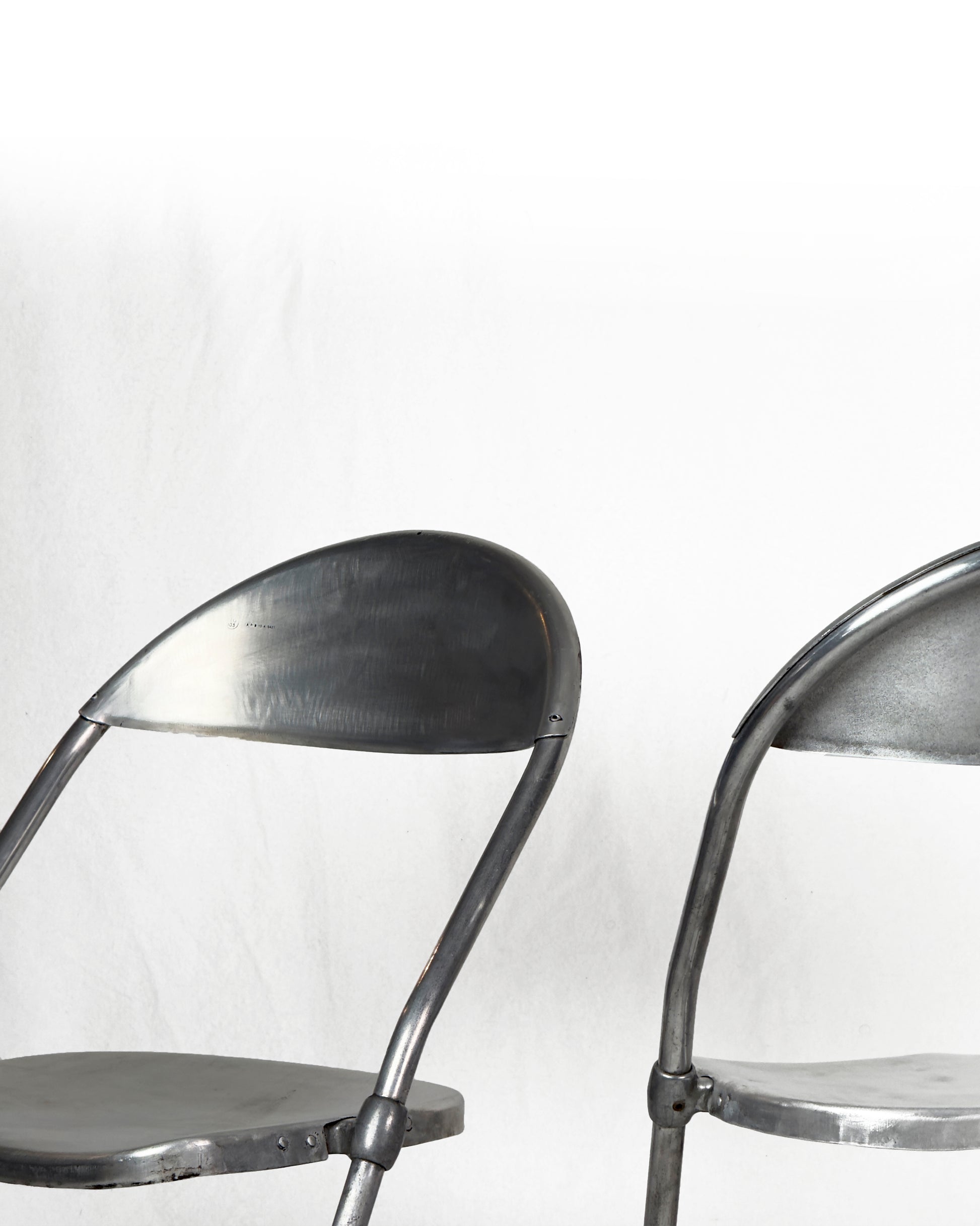 vintage aluminium cantilever Chairs, Set of 6 – Made in England, 1950s