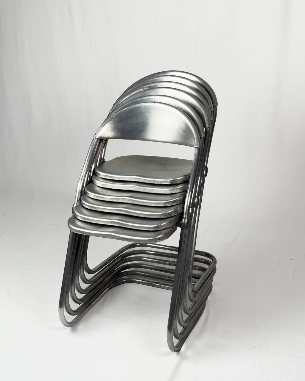 vintage aluminium cantilever Chairs, Set of 6 – Made in England, 1950s