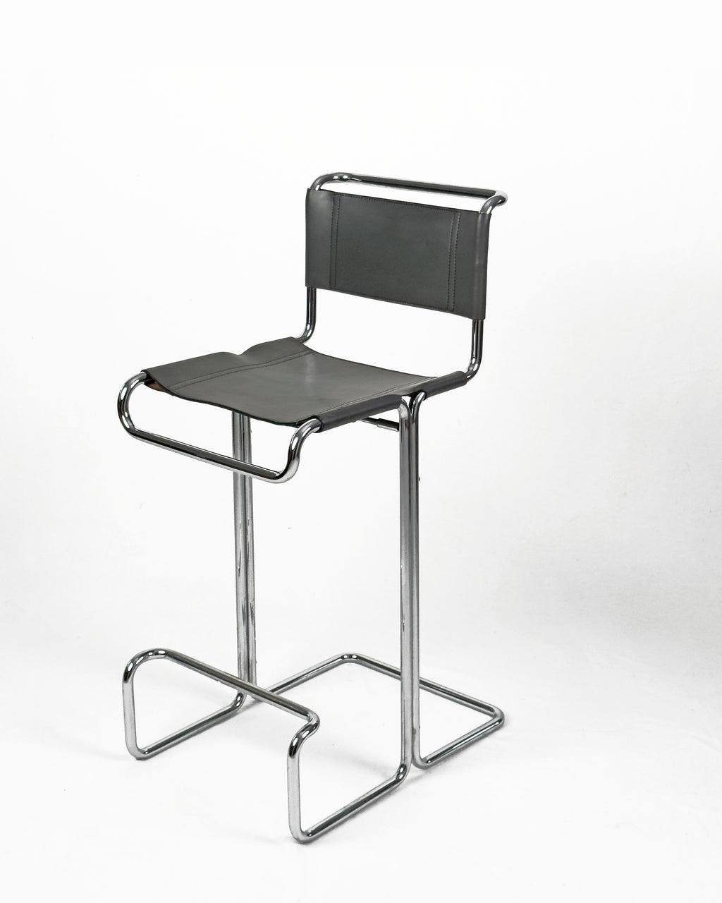 Chrome and Leather Stendig Bar Stools - Set of 5, Italy 1970s