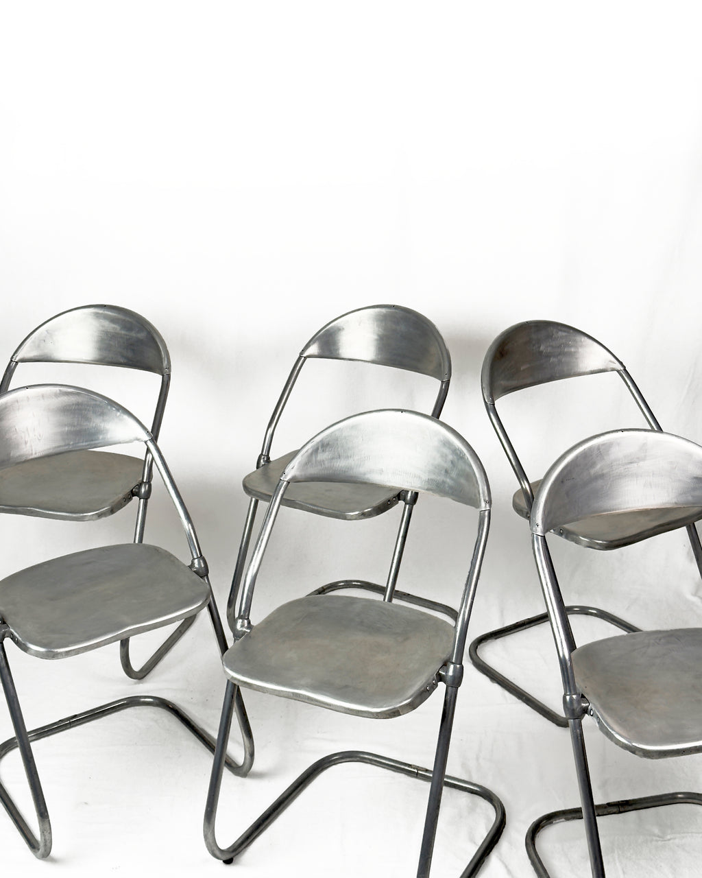 vintage aluminium cantilever Chairs, Set of 6 – Made in England, 1950s