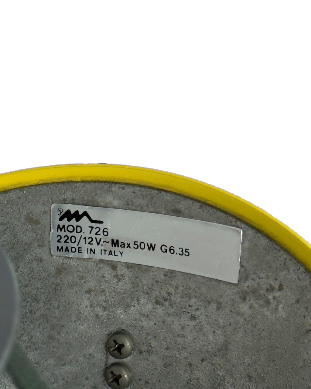 Martinelli Luce Table Lamp, Italy, 1980s – Yellow & Metal Shade