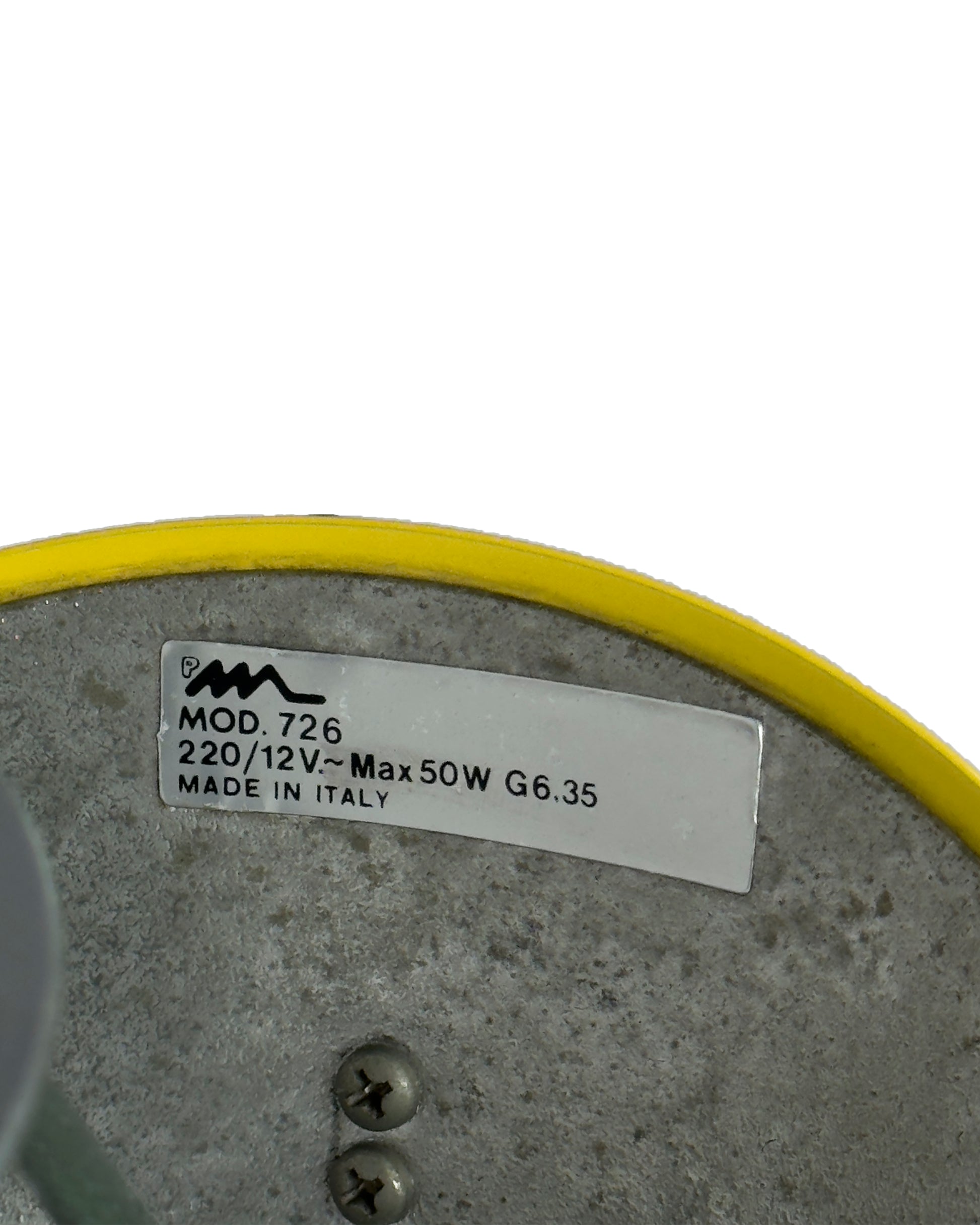 Martinelli Luce Table Lamp, Italy, 1980s – Yellow & Metal Shade