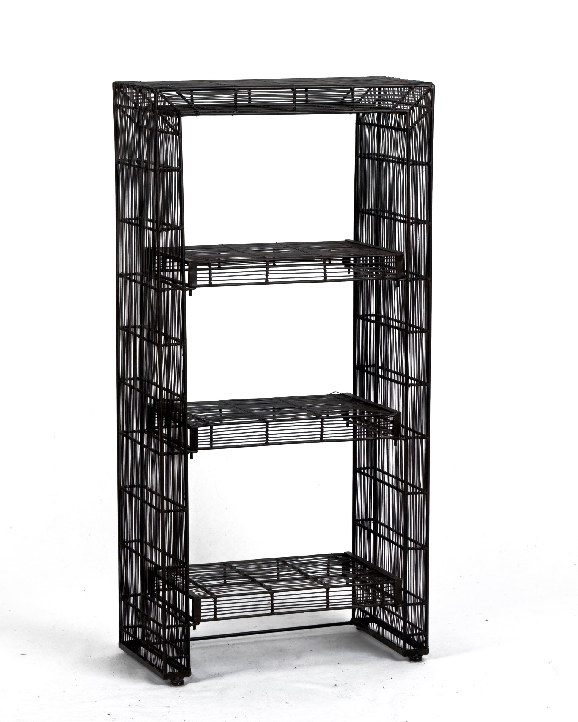 vintage Sculptural Metal Wire Shelving and Display Table Set