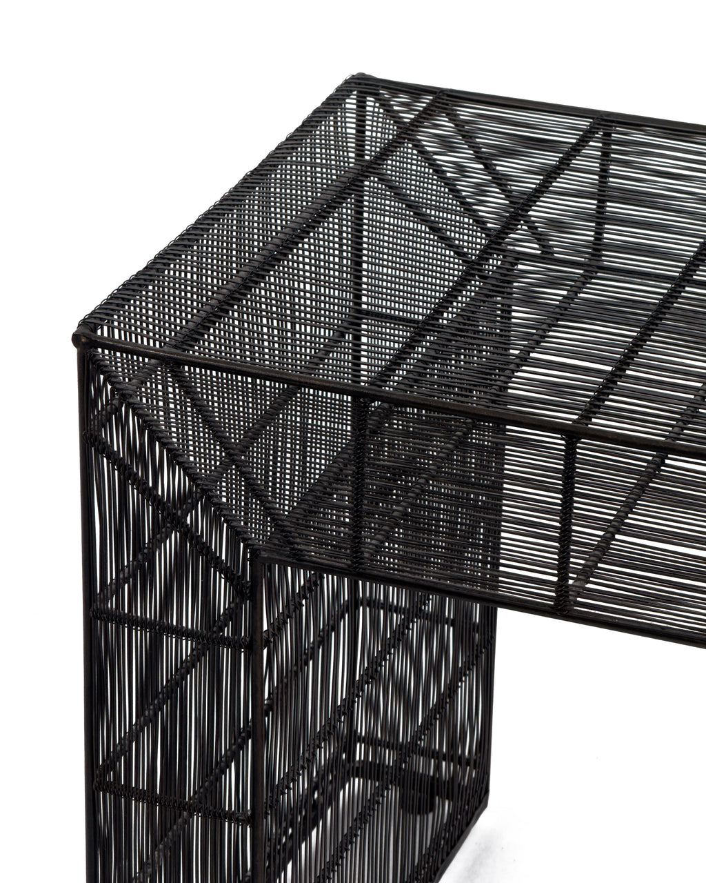 vintage Sculptural Metal Wire Shelving and Display Table Set