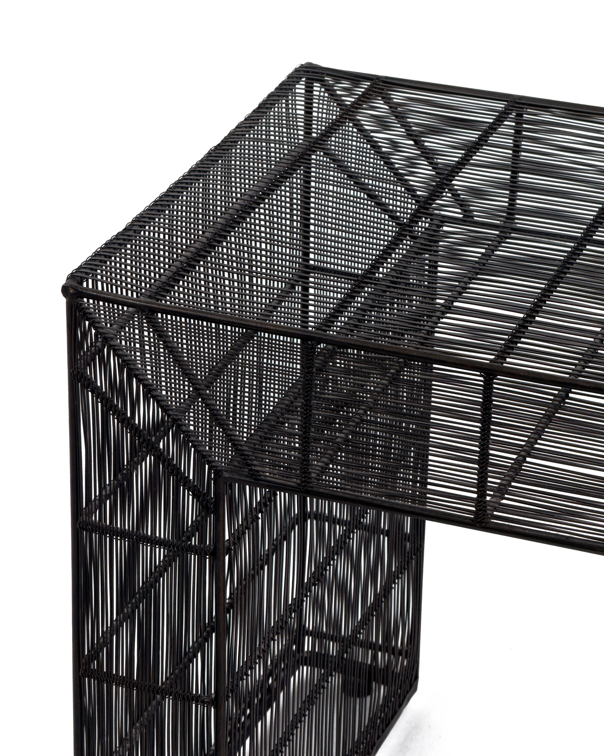 vintage Sculptural Metal Wire Shelving and Display Table Set