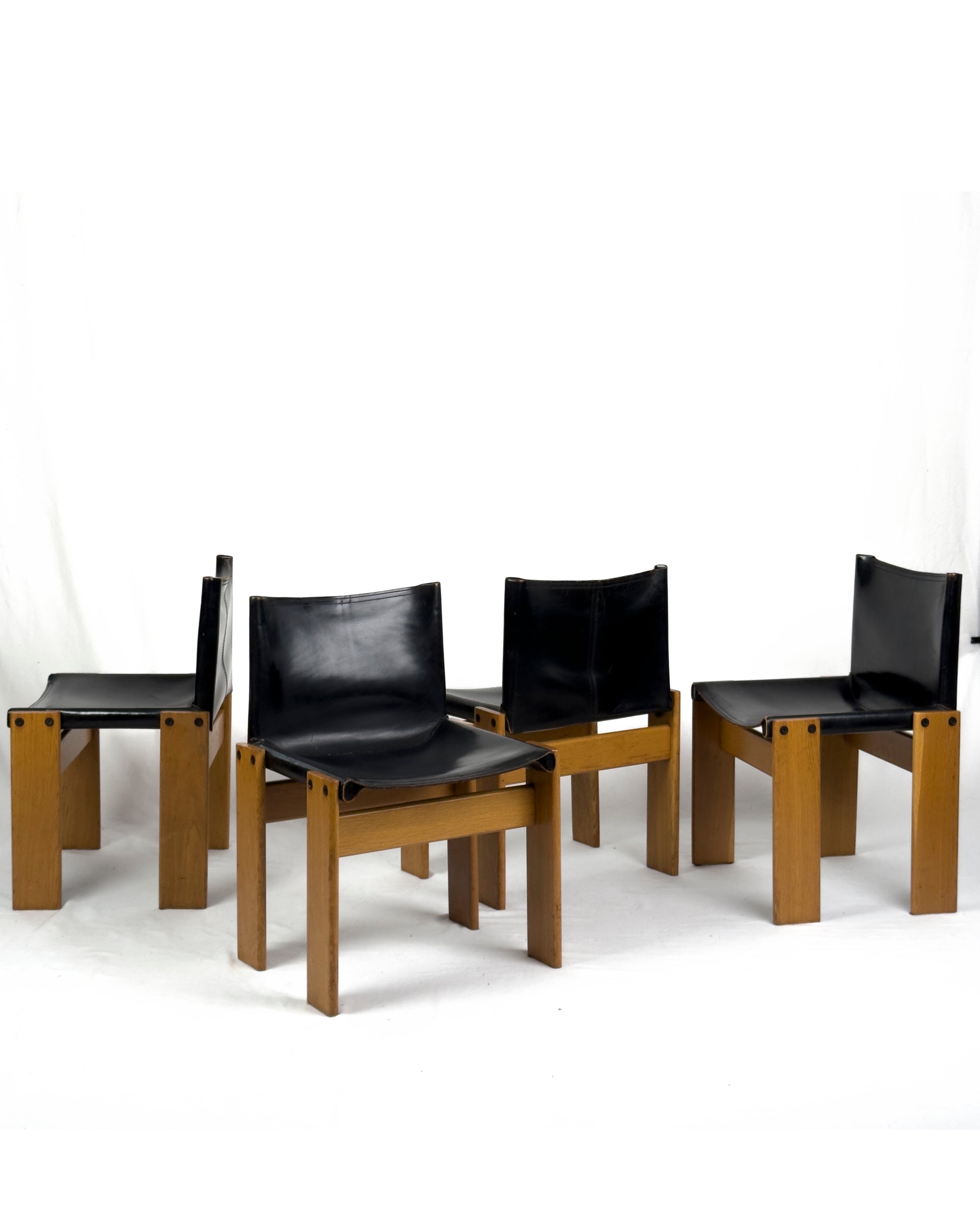 Monk Dining Chairs by Afra & Tobia Scarpa for Molteni, 1970s - Set of 4