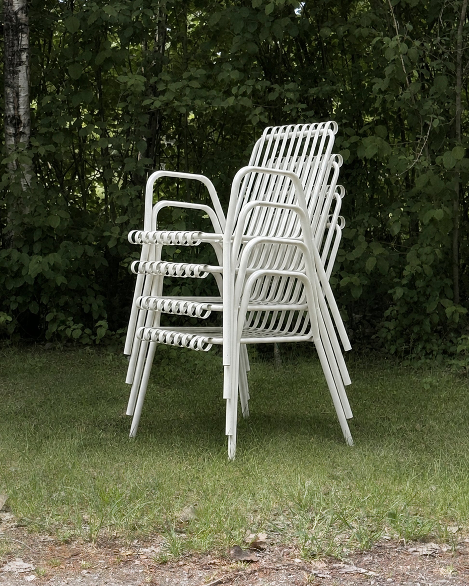 Vintage Italian 1950s Metal Garden Chairs - Set of 4