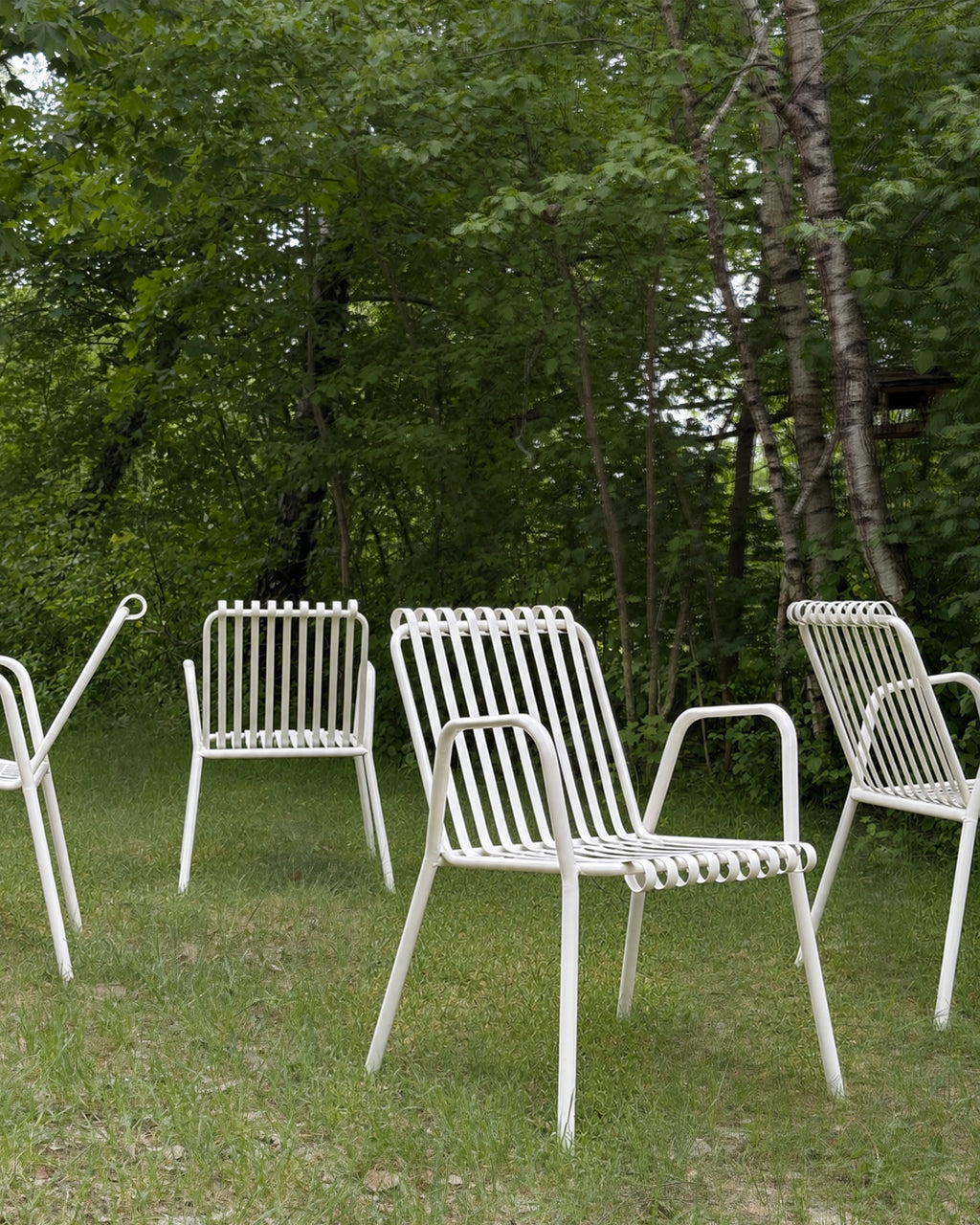 Vintage Italian 1950s Metal Garden Chairs - Set of 4