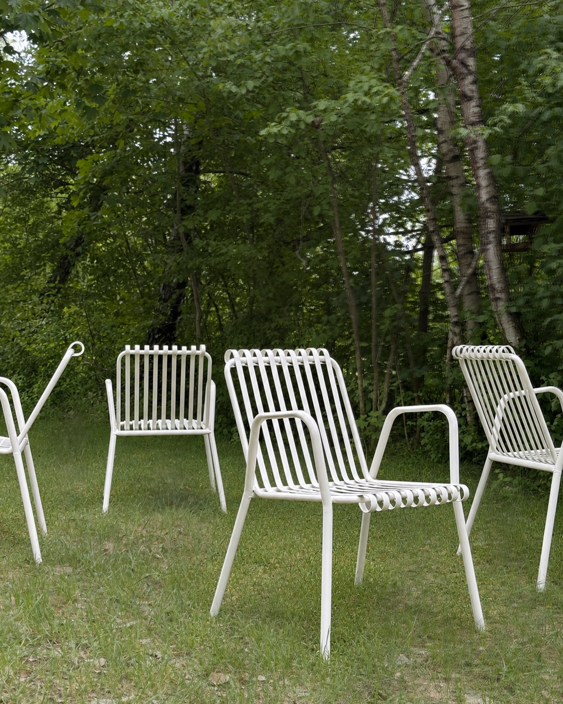Vintage Italian 1950s Metal Garden Chairs - Set of 4
