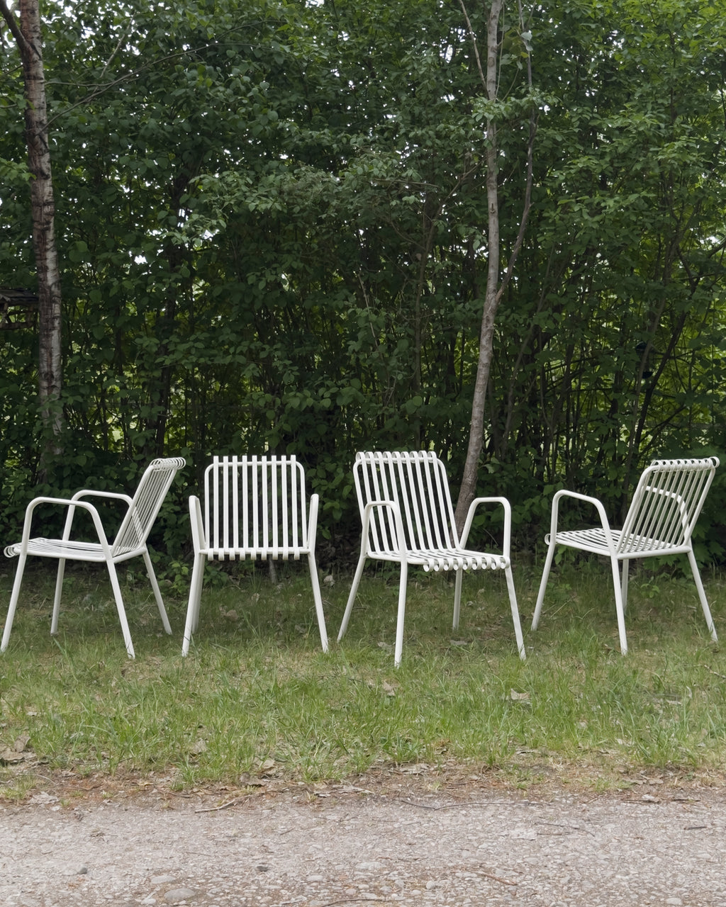 Vintage Italian 1950s Metal Garden Chairs - Set of 4