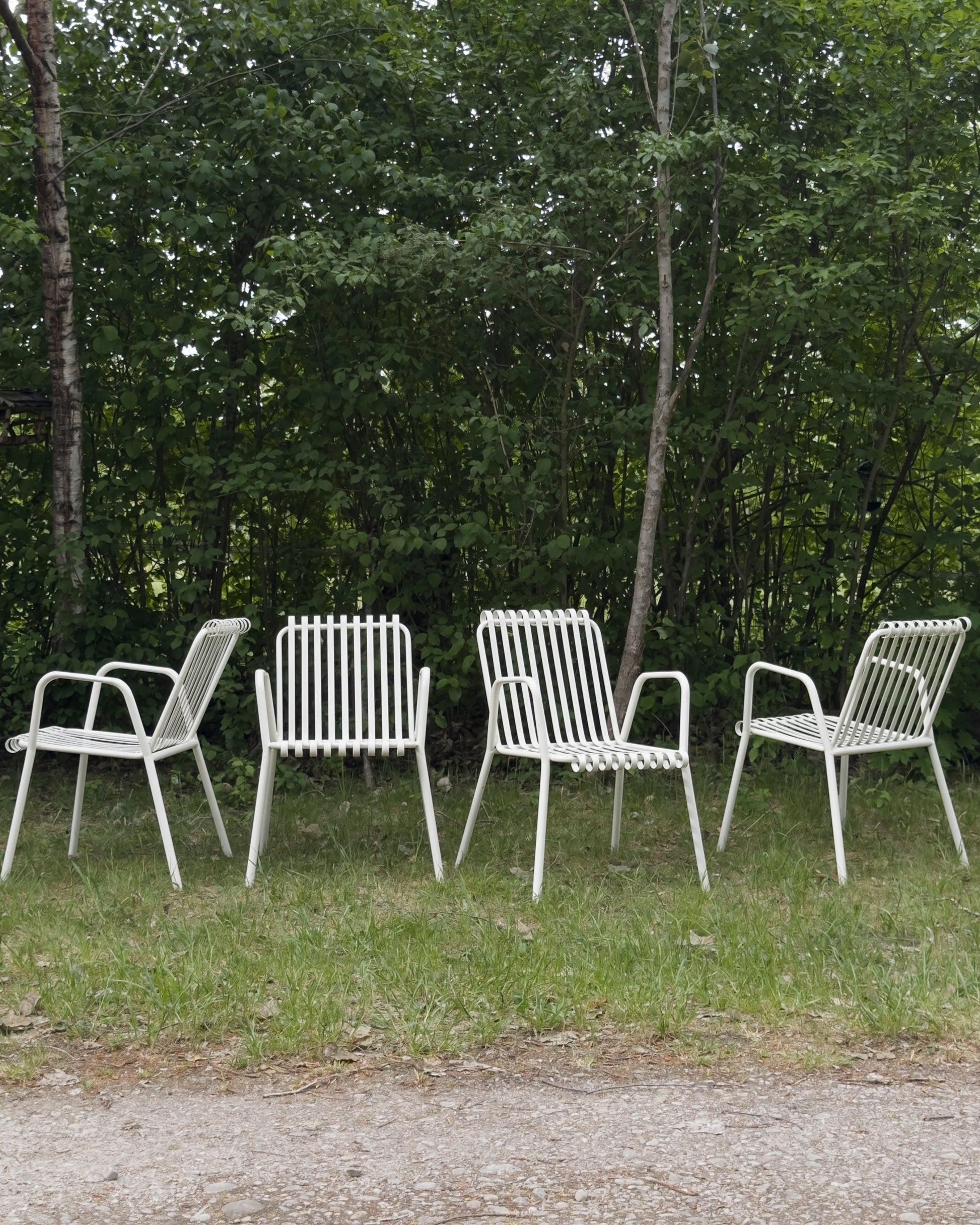Vintage Italian 1950s Metal Garden Chairs - Set of 4