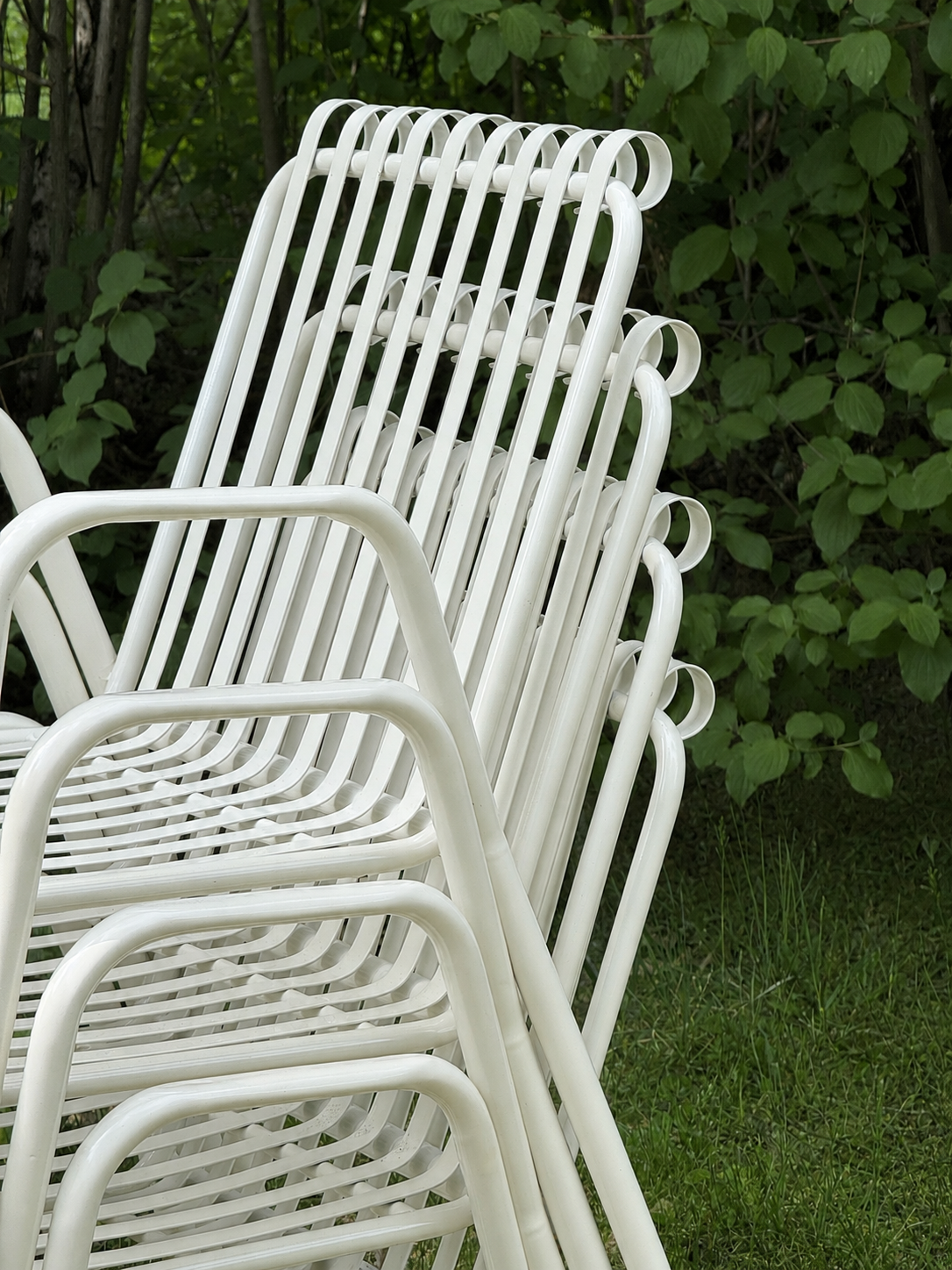 Vintage Italian 1950s Metal Garden Chairs - Set of 4