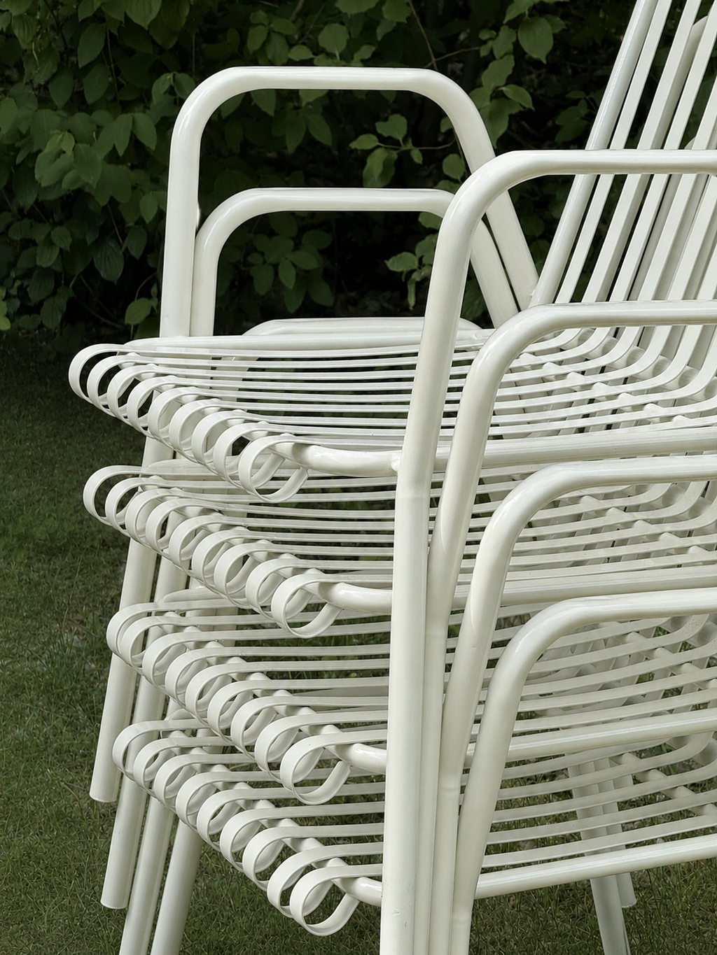 Vintage Italian 1950s Metal Garden Chairs - Set of 4
