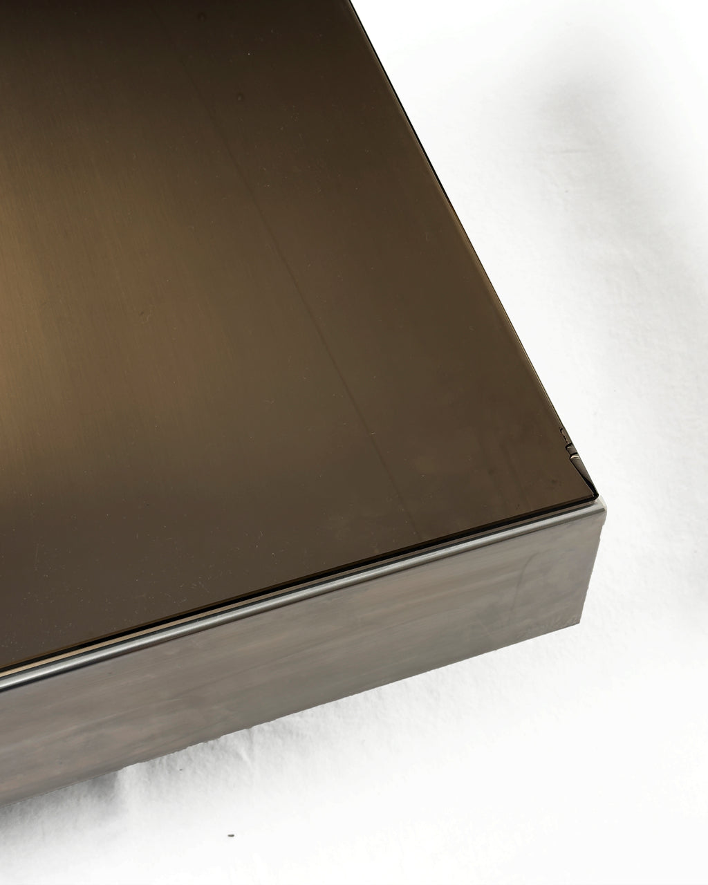 Vintage Chrome Coffee Table, 1970s – Stainless Steel & Brown Glass
