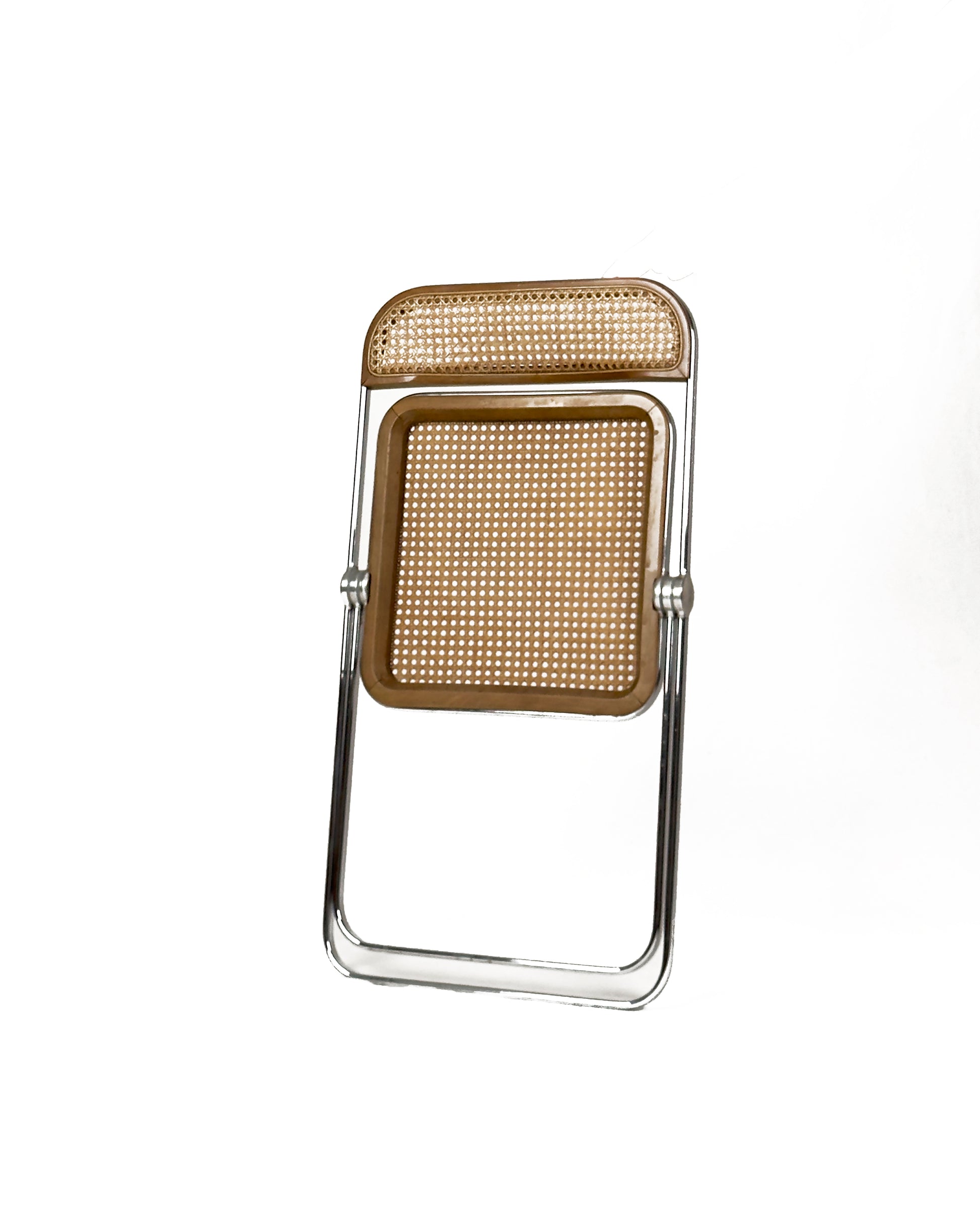 vintage “Plia” Chair with Vienna Straw by Giancarlo Piretti, Italy, 1960s