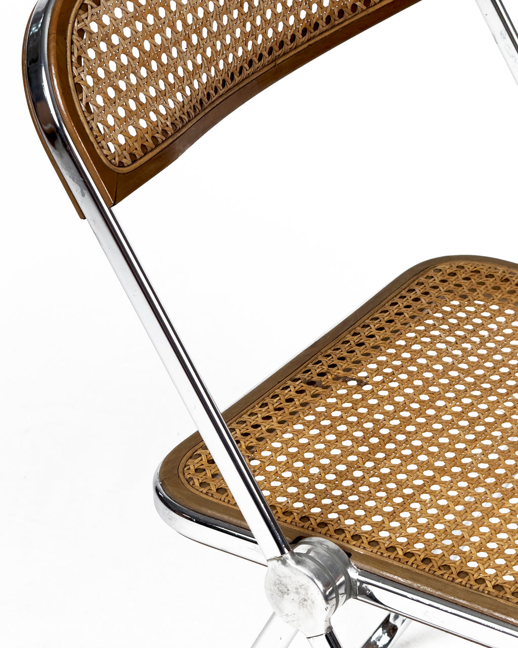 vintage “Plia” Chair with Vienna Straw by Giancarlo Piretti, Italy, 1960s