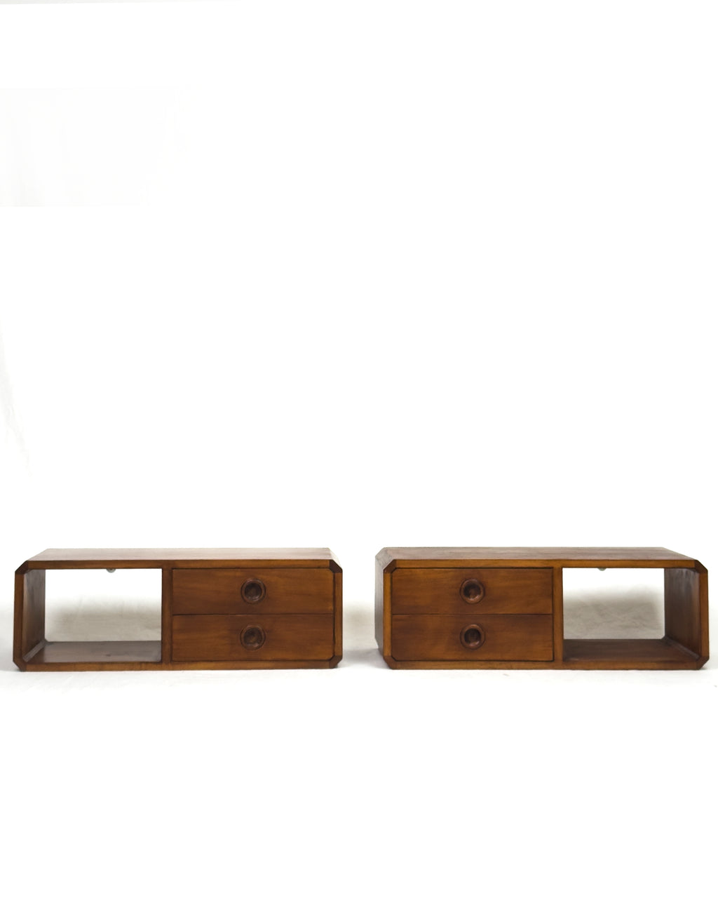 vintage Danish Mid-Century Floating Wall-Hung Nightstands