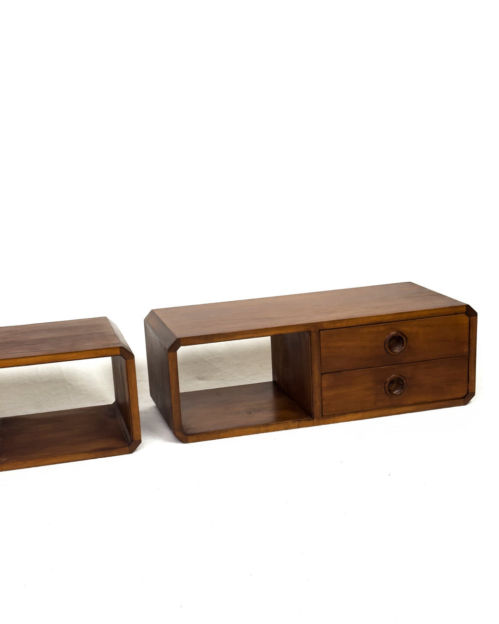 vintage Danish Mid-Century Floating Wall-Hung Nightstands