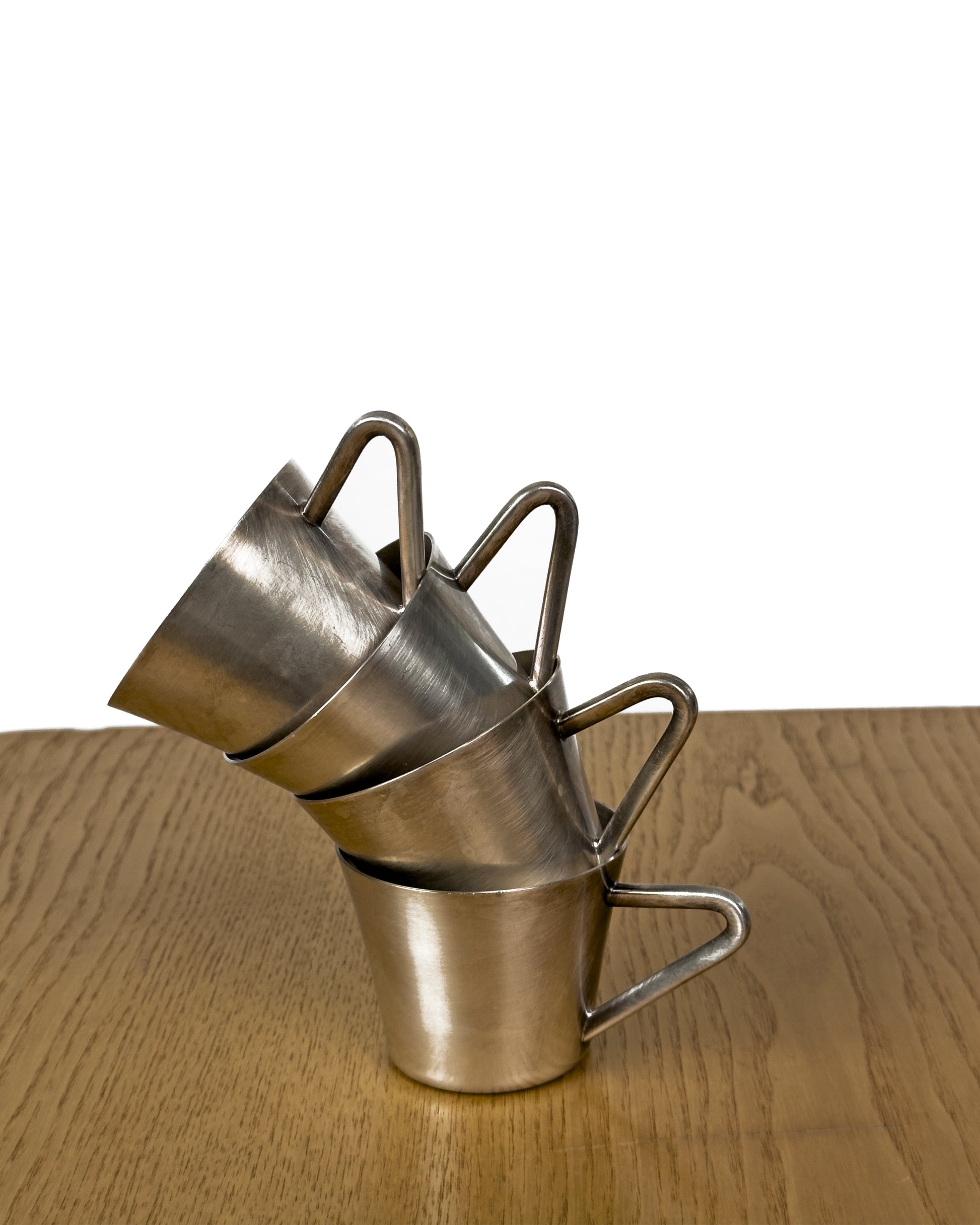 Set of 4 Vintage Stainless Steel Espresso Cups