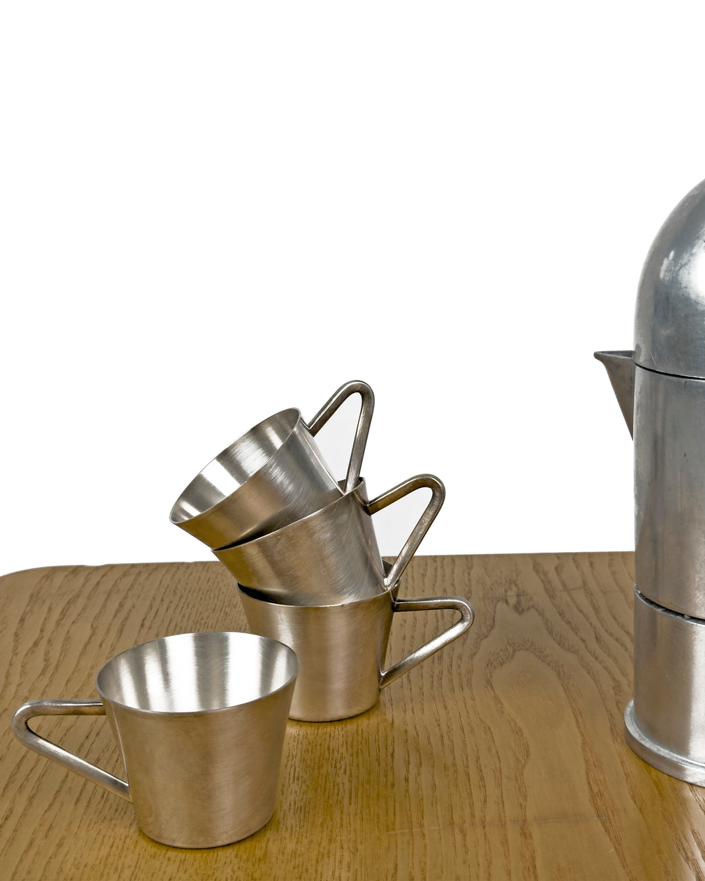 Set of 4 Vintage Stainless Steel Espresso Cups